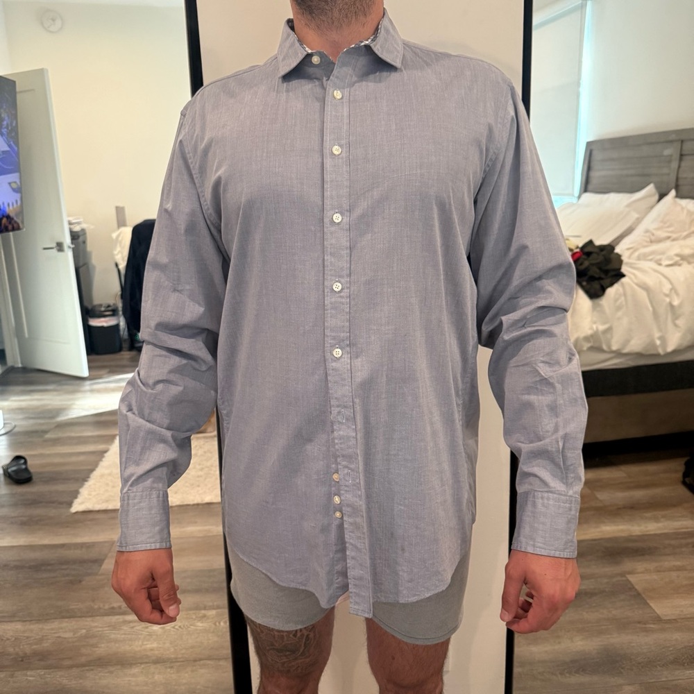 Thomas Pink Men's Blue Button-Up Shirt